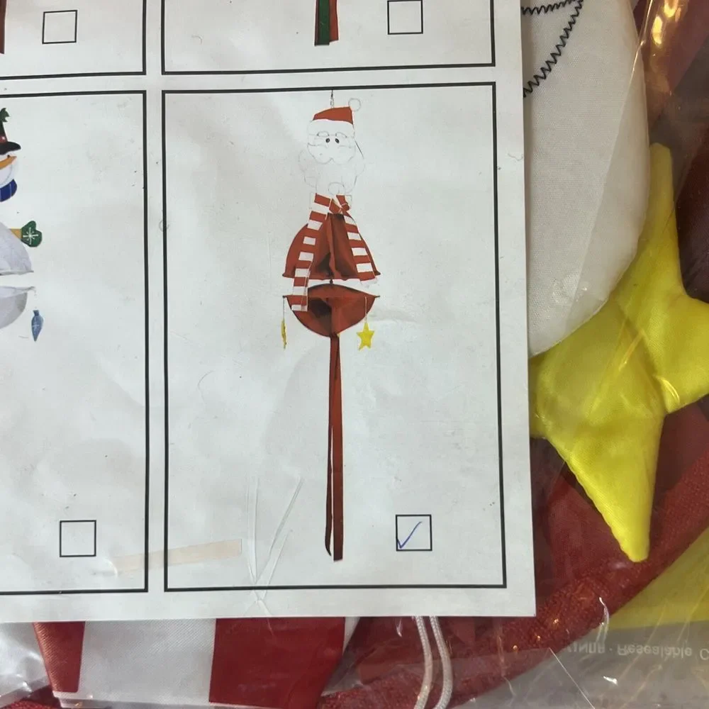 New 3 Hanging Santa Wind Spinners Christmas Holiday Outdoor Decorations Colorful